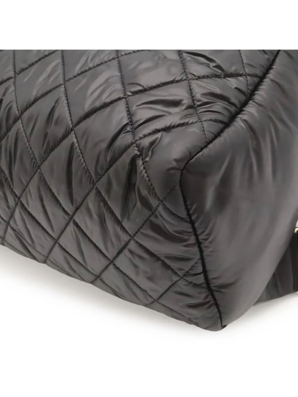 Chanel Coco Cocoon Backpack Quilted Nylon Leather Black Bordeaux